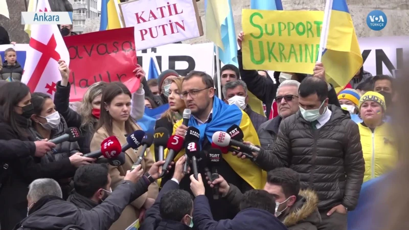 Ankara’da Ukraynalılar’dan Protesto Eylemi